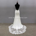 Crystal Design Bridal Gown Champagne Prom mermaid lace wedding dress